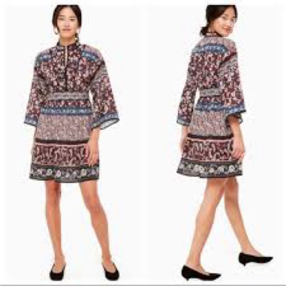 KATE SPADE Dress Madison Avenue Patchwork Roseta Deep Russet Fit Flare 8 $698